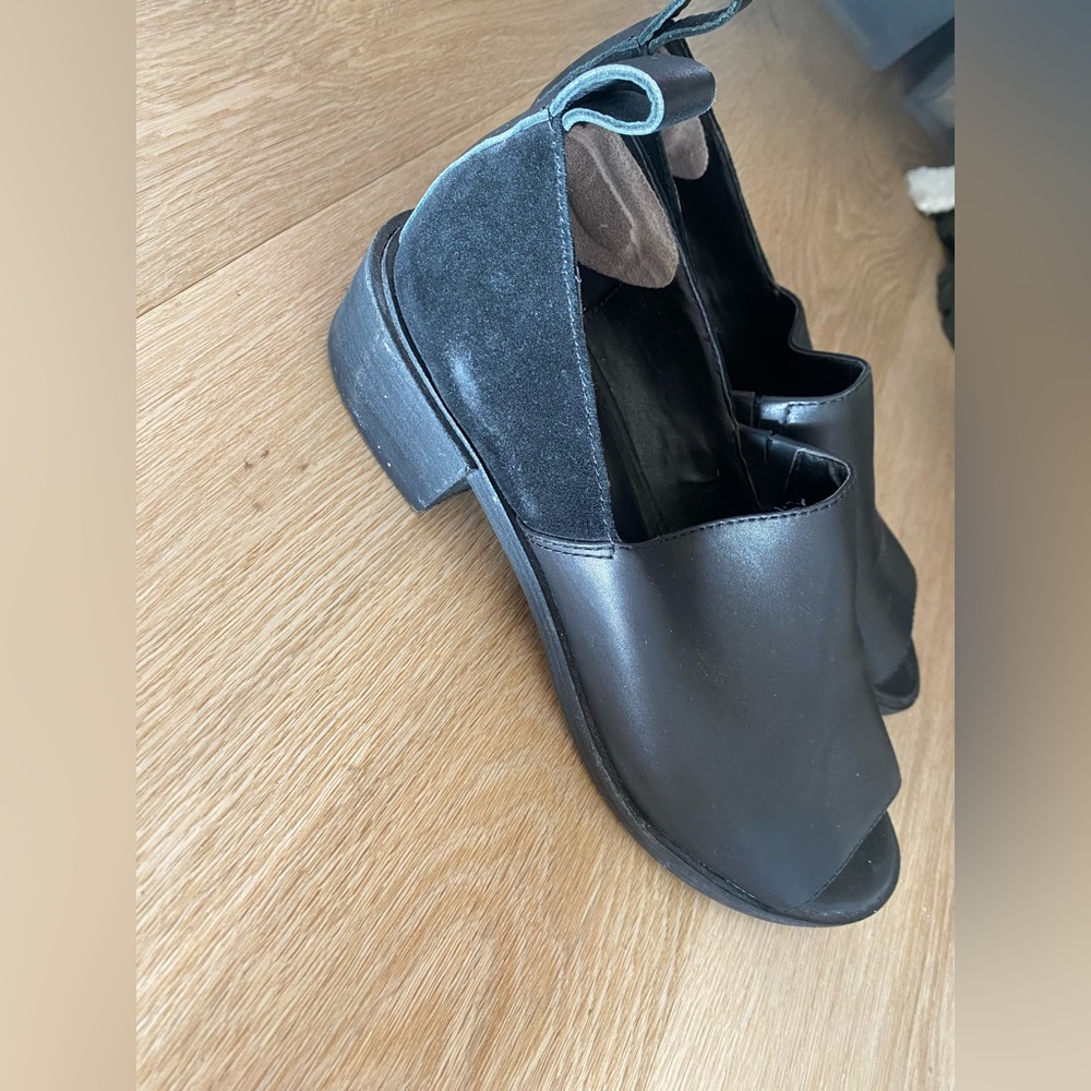 Shellys London leather and suede sandal